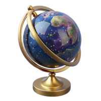 deslumbrante minimalista globo com ficar de pé angular Visão transparente Cortar fora Alto resolução png