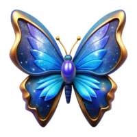 vibrant rustic Glowing Butterfly Cutout with Blue Wings png