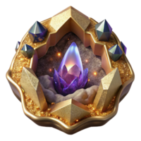 serene abstract Glowing Crystal Geode Interior Cutout high quality png