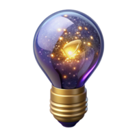 impressive creative Glowing Light Bulb Top View Transparent Background png