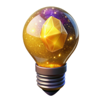 elegant abstract Glowing Light Bulb Yellow Hue Isolated premium png