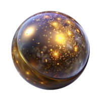dramatic abstract Glowing Orb with Sparkling Particles Transparent Element original png