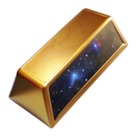dramatic rustic Gold Bar Angled View Cutout Element authentic png