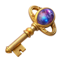 impressive rustic Golden Key with Intricate Design Isolated high resolution png