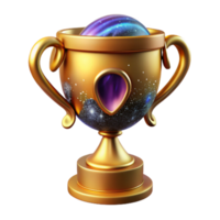 magnificent rustic Golden Trophy Cup Front View Transparent Background high resolution png