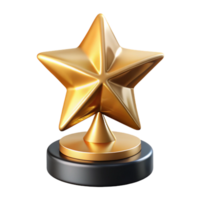 impressive rustic Gold Star Trophy Side View Transparent Element high resolution png