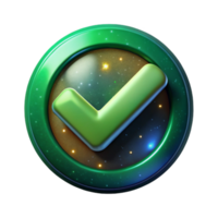 beautiful abstract Green Checkmark Circle Icon Transparent Background high quality png
