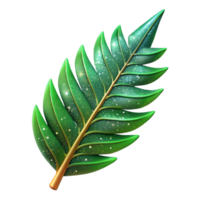 magnificent modern Green Fern Leaf Angled View Isolated high quality png