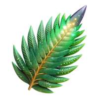 serene artistic Green Fern Frond Close Up Transparent Background genuine png