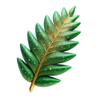 serene vintage Green Fern Leaf Delicate Texture Cutout png