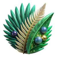 serene creative Green Fern Leaf Close Up Cutout Transparent Background detailed png