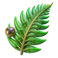 serene artistic Green Fern Leaf Unfurling Cutout Transparent Background png