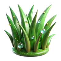 elegant minimalist Green Grass Blades with Dew Drops Transparent Background exclusive png