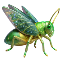 serene minimalist Green Grasshopper Insect Side Profile Transparent Background professional png