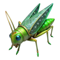 vibrant minimalist Green Grasshopper Side View Cutout detailed png