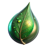 elegant artistic Green Leaf Close Up Transparent Background authentic png
