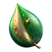 extraordinary modern Green Leaf with Dewdrop Cutout original png