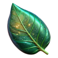 dramatic contemporary Green Leaf with Veins Close Up Cutout Transparent Background exclusive png