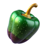extraordinary artistic Green Pepper Side View with Stem Isolated png