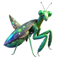 vibrant artistic Green Praying Mantis Side View Cutout original png