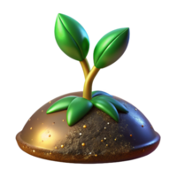 wonderful rustic Green Sprout Emerging From Soil Cutout png