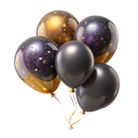 serene contemporary Group of Balloons Floating Upward Isolated on Transparent Background premium png