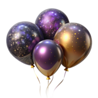 vibrant classic Group of Balloons Floating Upward Isolated on Transparent Background professional png