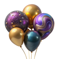 serene abstract Group of Colorful Balloons Floating Upward Cutout original png