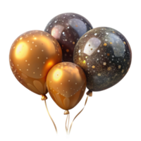 stunning rustic Group of Festive Balloons Isolated on Transparent Background detailed png