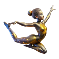 beautiful artistic Gymnast in Mid Air Graceful Movement Isolated high resolution png