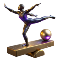 beautiful contemporary Gymnast Performing on Balance Beam Silhouette Transparent Background high resolution png