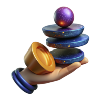 beautiful abstract Hand Balancing Stack of Coins Cutout high resolution png