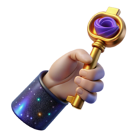 wonderful minimalist Hand Holding a Key Isolated on Transparent Background professional png