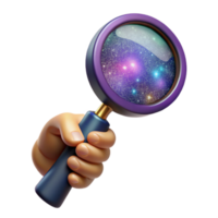 impressive abstract Hand Holding a Magnifying Glass Isolated on Transparent Background exclusive png