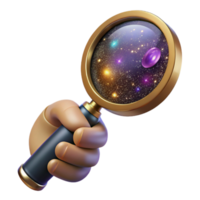 impressive vintage Hand Holding a Magnifying Glass Isolated on Transparent Background exclusive png