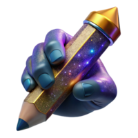 vibrant artistic Hand Holding a Pencil Side View Transparent original png