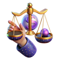 beautiful traditional Hand Holding Balancing Scales with Risk and Reward Text Cutout exclusive png