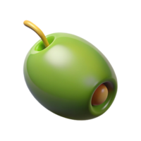 dramatic rustic A single green olive with a pimento, high resolution png
