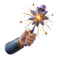serene artistic Hand Holding Sparkler with Soft Glow and Transparent Background png
