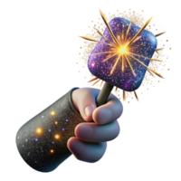 stunning creative Hand Holding Sparkler with Soft Glow and Transparent Background png