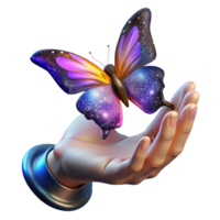 stunning rustic Hand Reaching for Butterfly with Colorful Wings Cutout high quality png