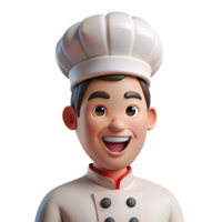 dramatic creative Smiling chef in white uniform, authentic png