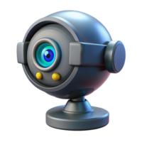 magnificent creative Sci-fi security camera, rotating lens, motion sensors authentic png