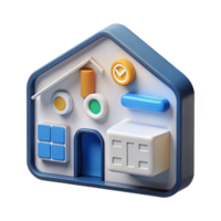 beautiful modern A smart home interface displaying various data points, minimalist design, soft white lighting genuine png