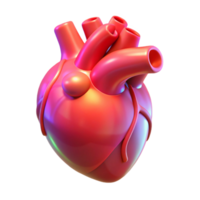 elegant minimalist A holographic projection of a human heart beating, realistic rendering, soft red lighting authentic png