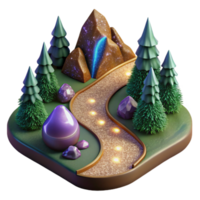 magnificent minimalist High Angle Shot of Hiking Trail in Forest Transparent Background authentic png