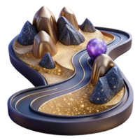 serene artistic High Angle View of Open World Map Cutout detailed png