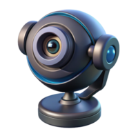 magnificent abstract Sci-fi security camera, rotating lens, motion sensors professional png