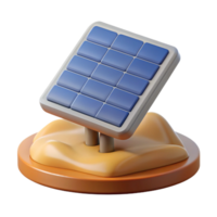serene traditional A solar panel array absorbing sunlight, realistic rendering, desert landscape premium png