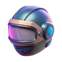 stunning creative A futuristic helmet displaying augmented reality interfaces, sleek and minimalist design, soft neon glow premium png